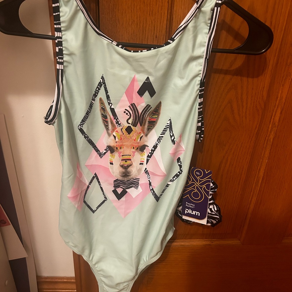 Drama llama adult large leotard new with tags and hair accessory.